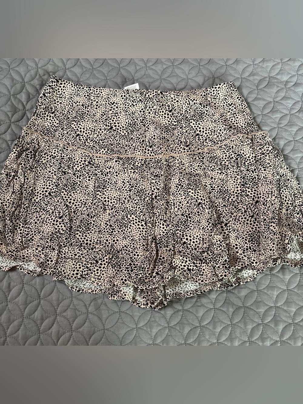 NEW Beige and Black Animal Print High Waist Skirt.